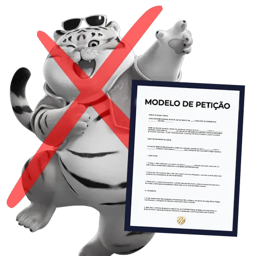 imagem de um tigrinho sendo cancelado por uma petição inicial