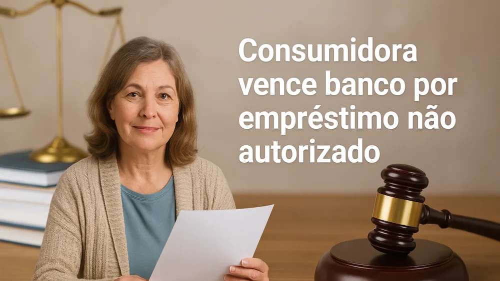 Consumidora vence banco por empréstimo não autorizado 1 consumidora empréstimo não autorizado