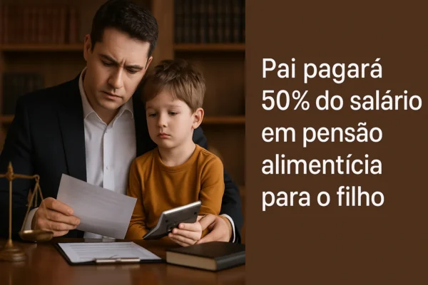 pai pagará 50% do salário pensão alimentícia