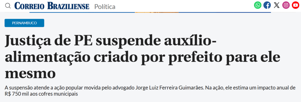 Justiça veta auxílio-alimentação para prefeito de Garanhuns 4 Captura de tela 2025 09 02 162133