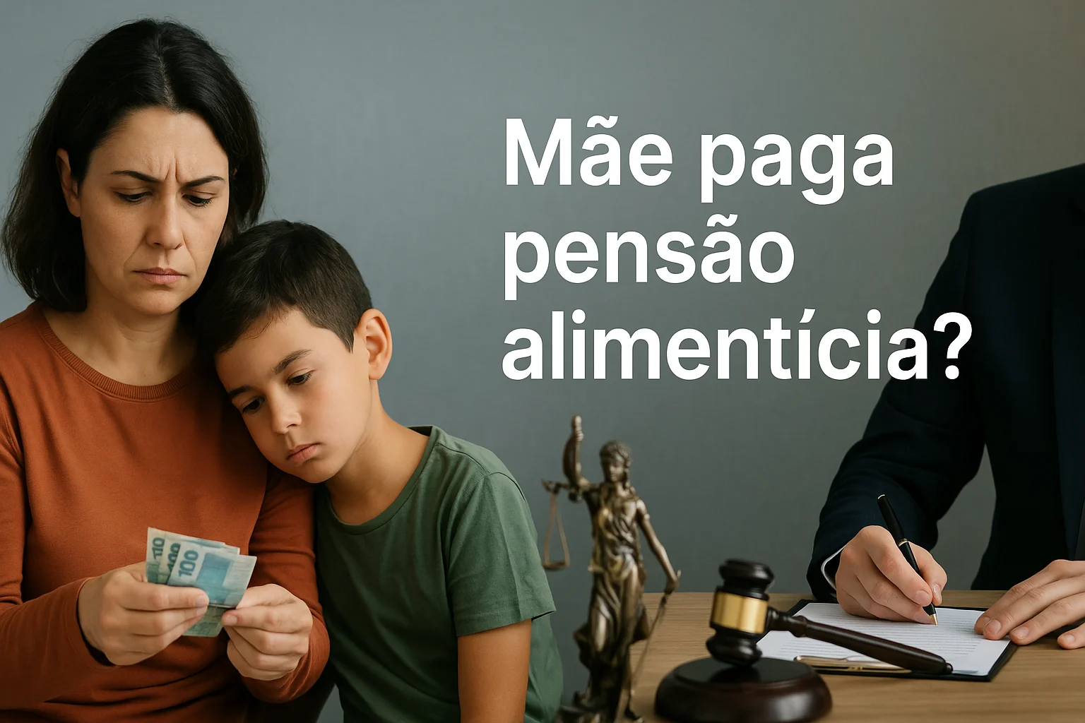 Mãe paga a pensão alimentícia WP