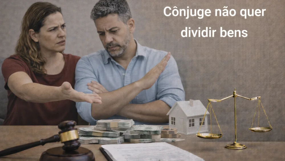 Cônjuge não quer dividir bens