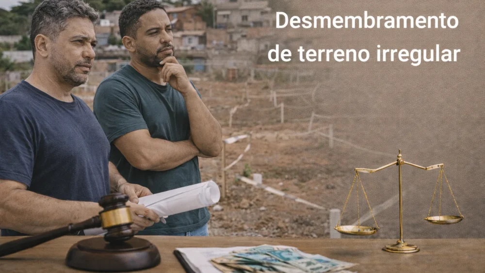 Um desmembramento de terreno irregular