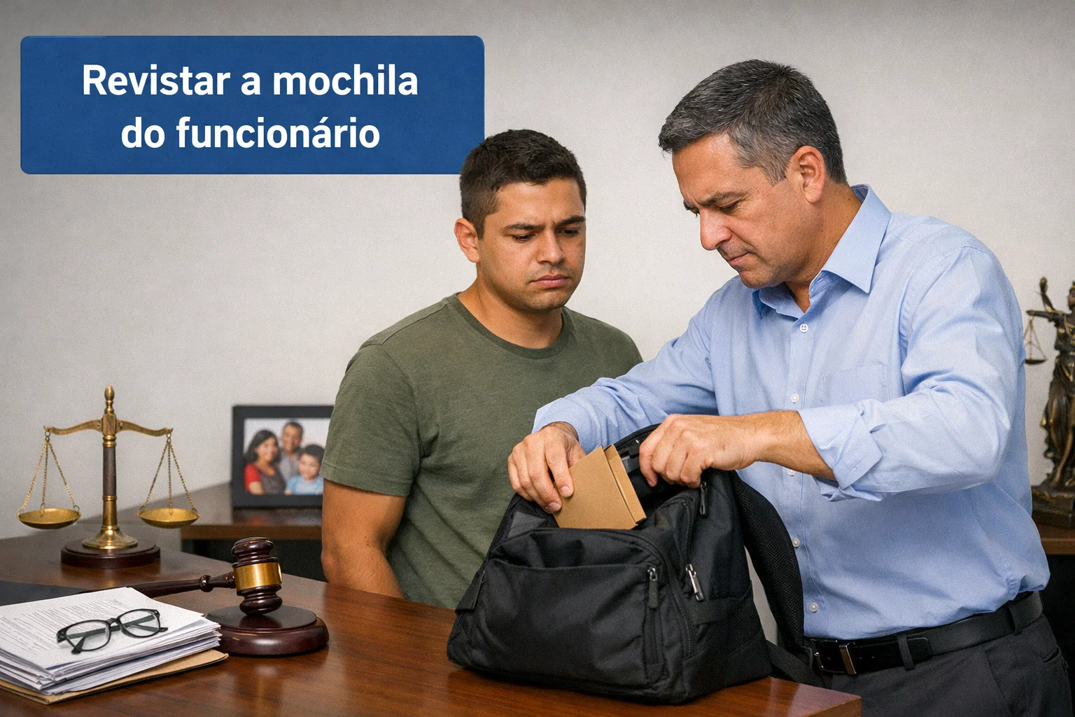 revistar a mochila do empregado