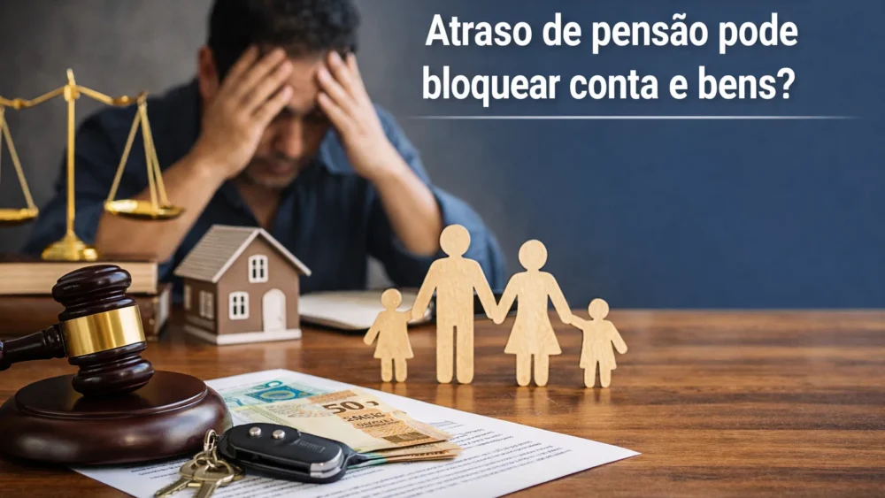 atraso pensão bloquear conta e bens