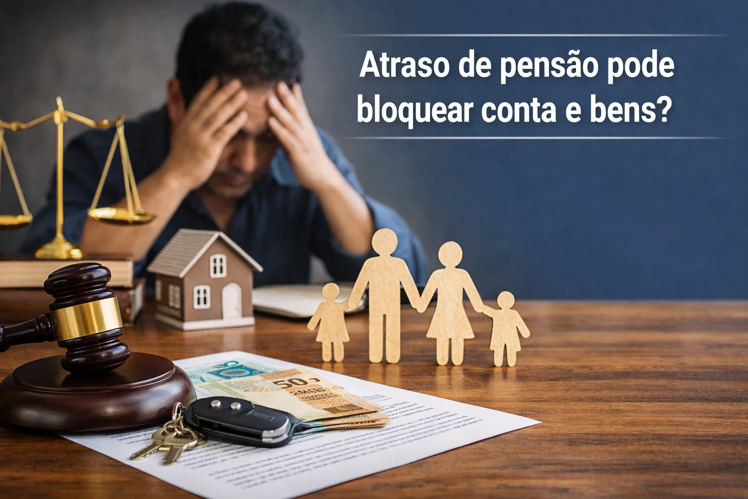 atraso pensão bloquear conta e bens