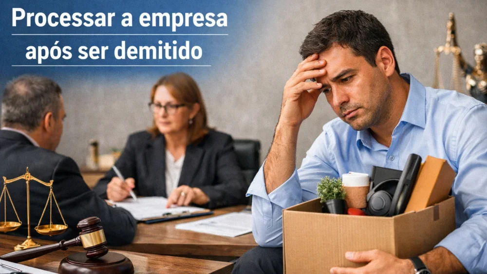 processar a empresa após ser demitido
